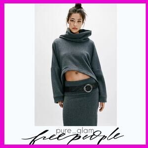 Free People sweater set top and midi skirt